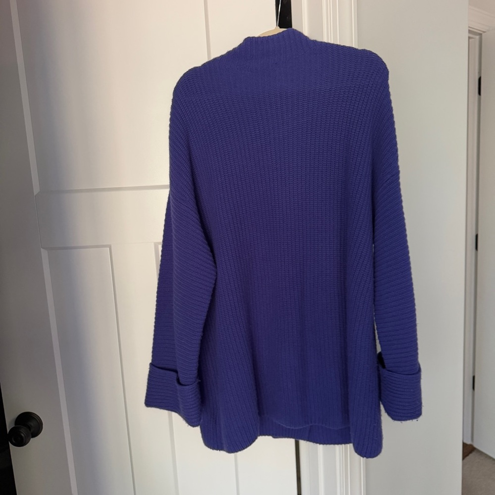 Athleta Wool Cashmere Azalea Sweater Noble purple Blue Mock-Neck Sweater - Picture 7 of 7